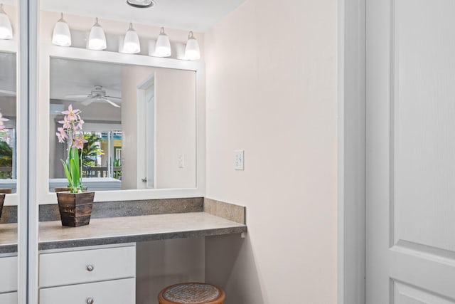 1831 Poipu Rd Unit 513, Koloa, HI 96756 - bathroom featuring ceiling fan and vanity