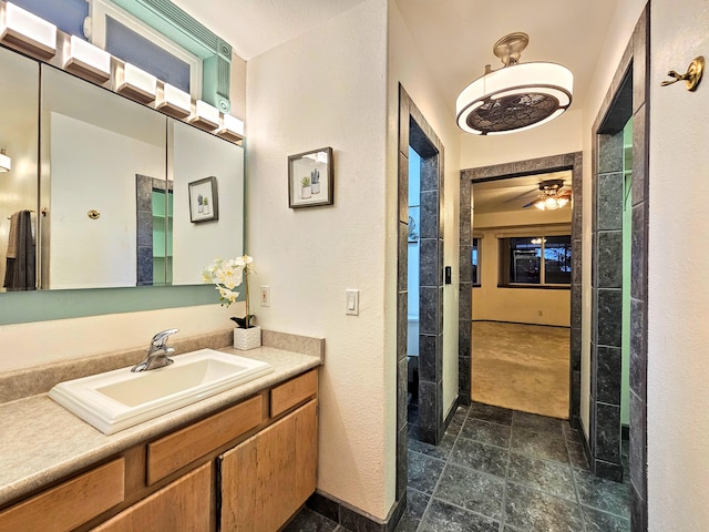 726-A Waianuenue Ave, Hilo, HI 96720 - bathroom with vanity and stone finish floors