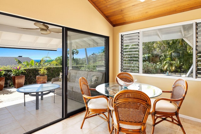76-247 Keakealani Dr, Kailua-Kona, HI 96740 - sunroom / solarium featuring lofted ceiling, tile patterned flooring, and wood ceiling