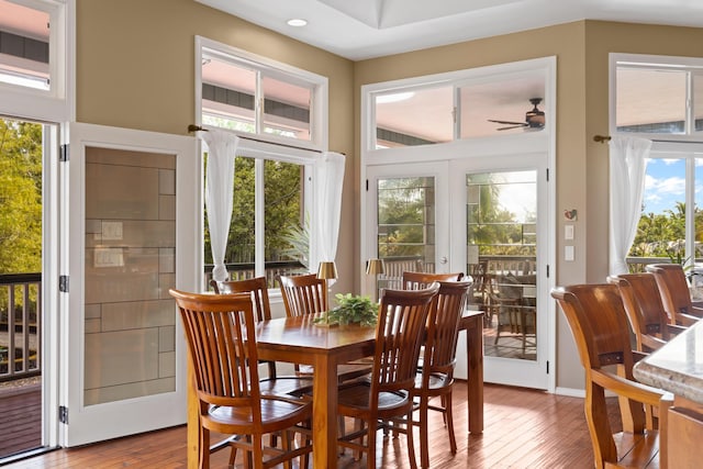 15-1932 2nd Ave, Keaau, HI 96749 - dining space featuring ceiling fan, hardwood / wood-style flooring, and recessed lighting