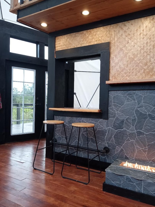 16-1896 Uhini Ana Rd, Mountain View, HI 96760 - kitchen with hardwood / wood-style flooring and recessed lighting