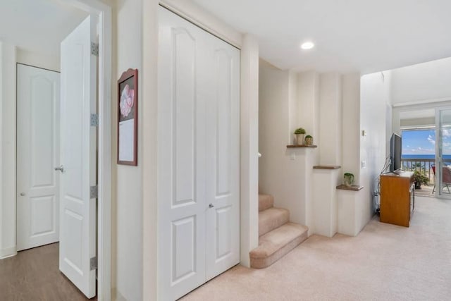 75-6060 Kuakini Hwy Unit D23, Kailua-Kona, HI 96740 - hall with carpet floors and stairway