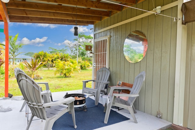 15-2000 5th Ave, Keaau, HI 96749 - view of patio with an outdoor fire pit