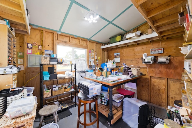 15-2000 5th Ave, Keaau, HI 96749 - miscellaneous room with wooden walls and concrete flooring