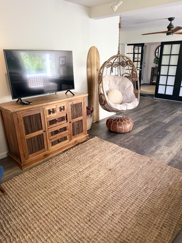 4194 Kekuanaoa Ln, Princeville, HI 96722 - detailed view of wood finished floors and a ceiling fan