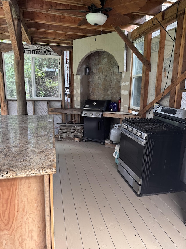 16-1412 40th Ave, Kurtistown, HI 96760 - wooden deck with ceiling fan and grilling area