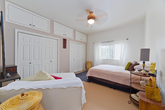 17-250 Meaulu St, Keaau, HI 96749 - bedroom with two closets and a ceiling fan