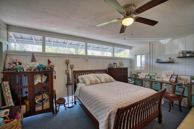 15-1429 23rd Ave, Keaau, HI 96749 - bedroom featuring carpet, a textured ceiling, and a ceiling fan
