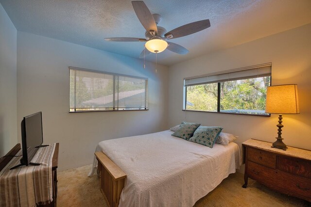 15-1429 23rd Ave, Keaau, HI 96749 - carpeted bedroom with ceiling fan and a textured ceiling