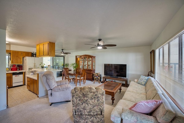 15-1429 23rd Ave, Keaau, HI 96749 - living room featuring plenty of natural light, light colored carpet, and ceiling fan