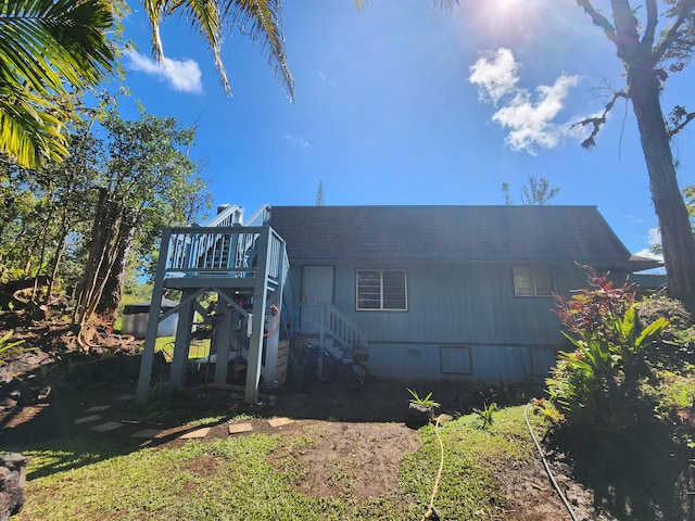 13-1128 Malama St, Pahoa, HI 96778 - rear view of property with stairway
