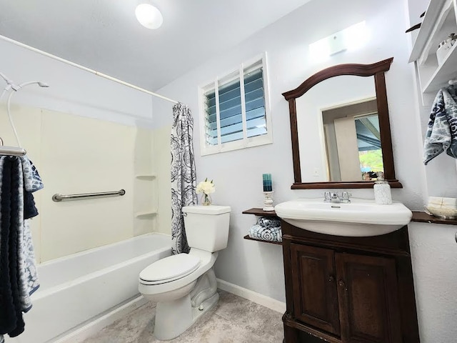 13-1128 Malama St, Pahoa, HI 96778 - bathroom with toilet, vanity, shower / bathtub combination with curtain, baseboards, and tile patterned flooring