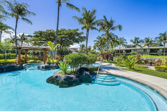 68-1122 Na Ala Hele Rd Unit F3, Kamuela, HI 96743 - outdoor pool with a pergola