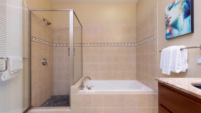 68-1122 Na Ala Hele Rd Unit F3, Kamuela, HI 96743 - bathroom featuring a shower stall, a bath, and vanity
