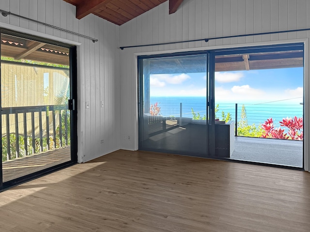 87-3188 Boki Rd, Captain Cook, HI 96704 - spare room with wood finished floors, wood walls, and wooden ceiling