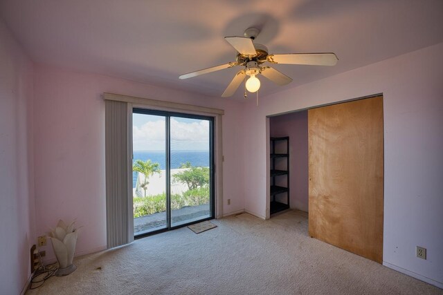 36-2335 Old Mamalahoa Hwy, Laupahoehoe, HI 96764 - unfurnished bedroom with light colored carpet, access to exterior, and multiple windows