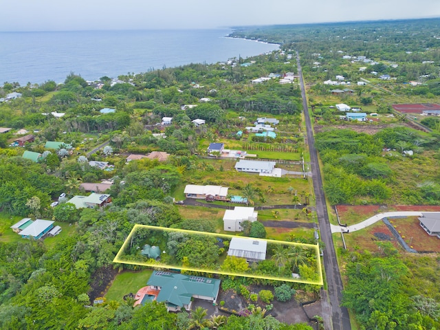 15-1565 Beach Rd, Keaau, HI 96749 - view of property location with property parcel outlined and a large body of water