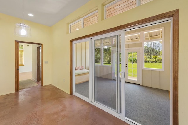 15-1612 3rd Ave, Keaau, HI 96749 - doorway to outside featuring finished concrete flooring, baseboards, and recessed lighting