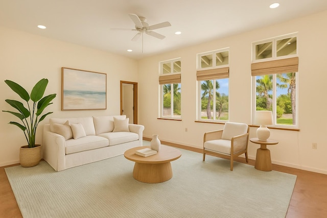 15-1612 3rd Ave, Keaau, HI 96749 - living room with recessed lighting, plenty of natural light, and ceiling fan