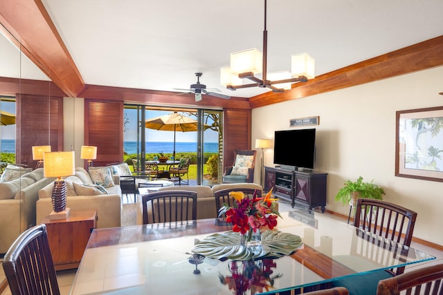2221 Kapili Rd Unit 4, Koloa, HI 96756 - dining area with ceiling fan and baseboards