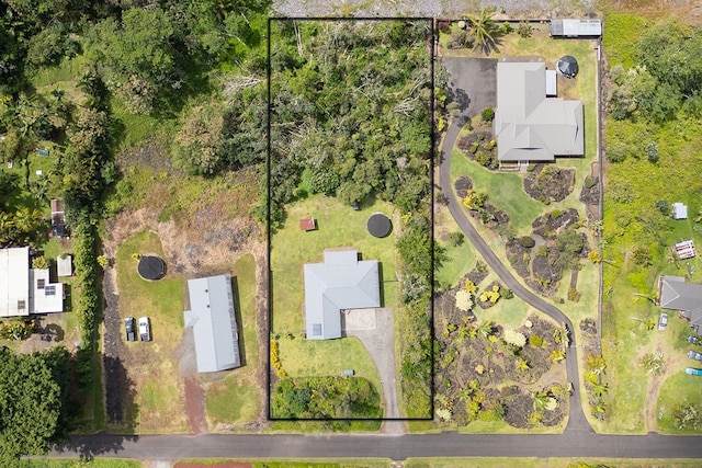 15-1888 22nd Ave, Keaau, HI 96749 - aerial view of property and surrounding area with property boundaries highlighted
