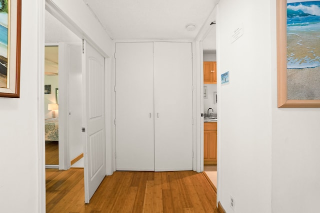 3811 Edward Rd Unit 1108, Princeville, HI 96722 - hall featuring light wood-style flooring and a sink