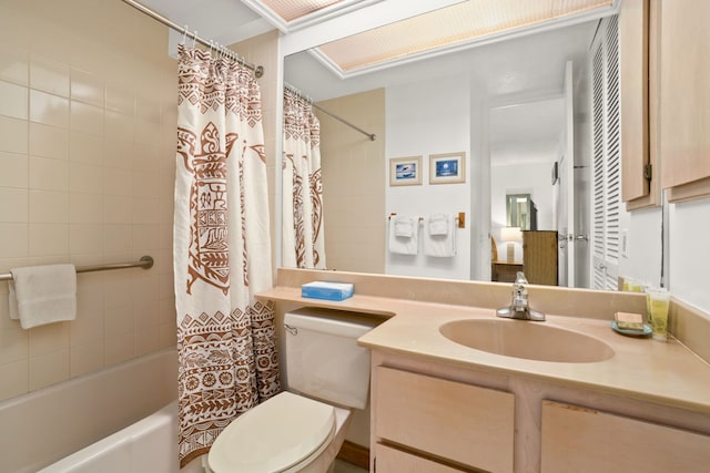 3811 Edward Rd Unit 1108, Princeville, HI 96722 - bathroom featuring vanity, toilet, and shower / bath combo with shower curtain