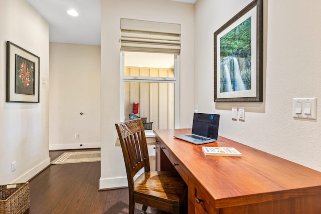 2611 Kiahuna Plantation Dr Unit 15F, Koloa, HI 96756 - home office featuring dark wood-type flooring and baseboards