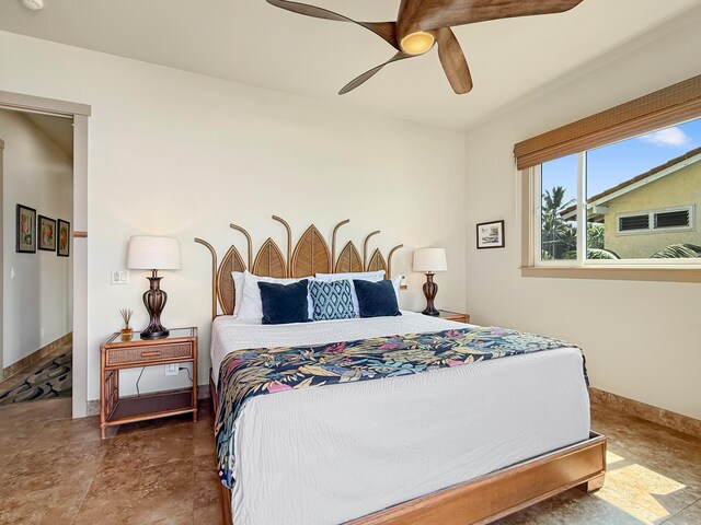 75-5952 Alii Dr, Kailua-Kona, HI 96740 - bedroom featuring baseboards and a ceiling fan