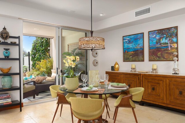 68-1025 Kaniku Dr Unit 419, Kamuela, HI 96743 - dining space featuring light tile patterned floors