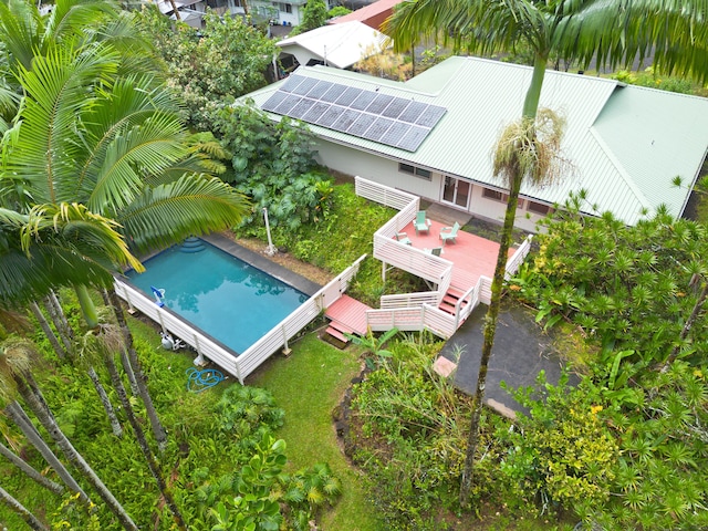 16-1381 Pohaku Cir, Keaau, HI 96749 - view from above of property with a pool