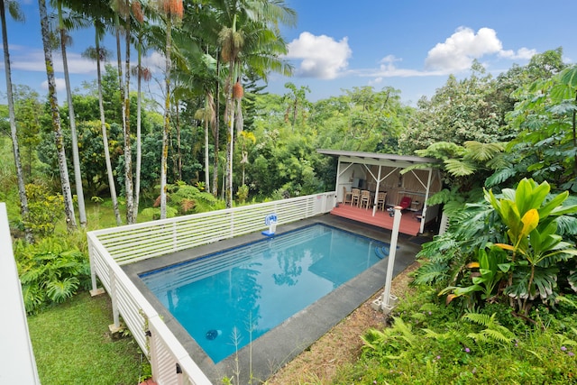 16-1381 Pohaku Cir, Keaau, HI 96749 - swimming pool featuring a deck