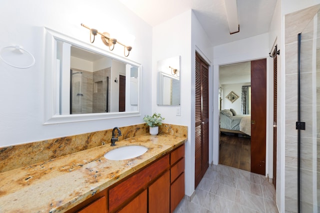 16-1381 Pohaku Cir, Keaau, HI 96749 - bathroom with vanity, a shower stall, and ensuite bathroom