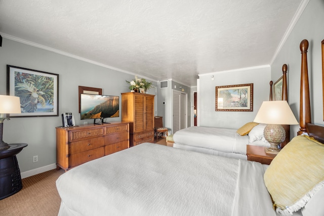 4331 Kauai Beach Dr Unit 1223, Lihue, HI 96766 - bedroom with ornamental molding, baseboards, carpet, and a closet
