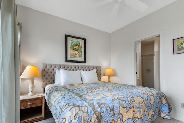 4460 Nehe Rd Unit 118, Lihue, HI 96766 - tiled bedroom featuring a ceiling fan
