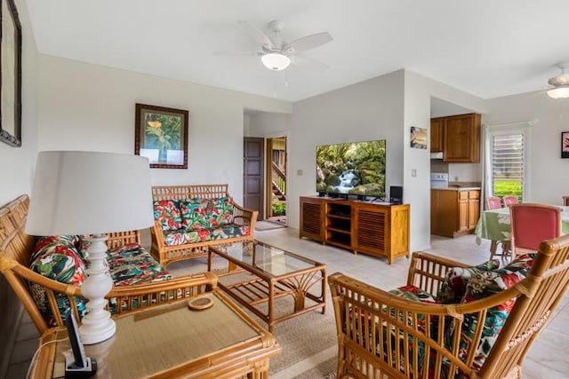 4460 Nehe Rd Unit 118, Lihue, HI 96766 - living area featuring ceiling fan