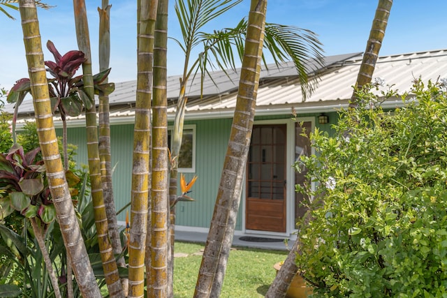 64-5270 Hoohoa St, Kamuela, HI 96743 - view of exterior entry with metal roof