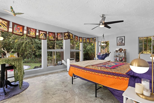 15-1913 Beach Rd, Keaau, HI 96749 - bedroom featuring a textured ceiling and ceiling fan