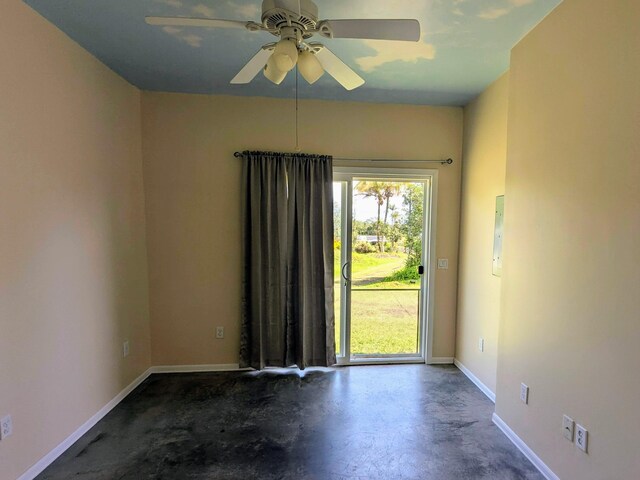 15-1468 23rd Ave, Keaau, HI 96749 - empty room with concrete floors, baseboards, and ceiling fan