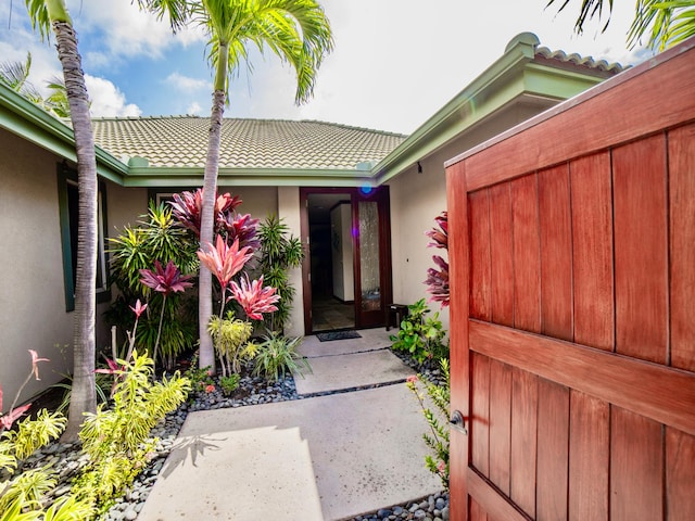 62-3600 Amaui Pl Unit 345, Waimea, HI 96743 - property entrance featuring stucco siding and a tiled roof