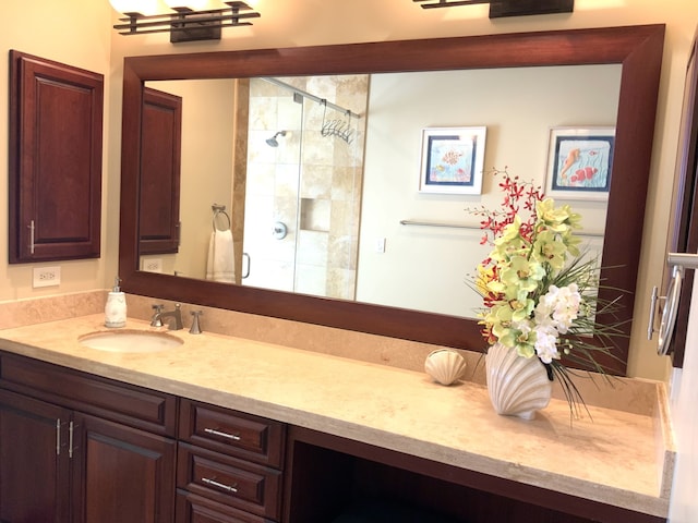 62-3600 Amaui Pl Unit 345, Waimea, HI 96743 - bathroom featuring vanity and a shower stall