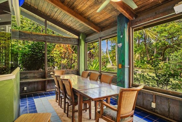 7315 Alealea Rd, Hanalei, HI 96714 - sunroom with tile patterned floors and wood ceiling