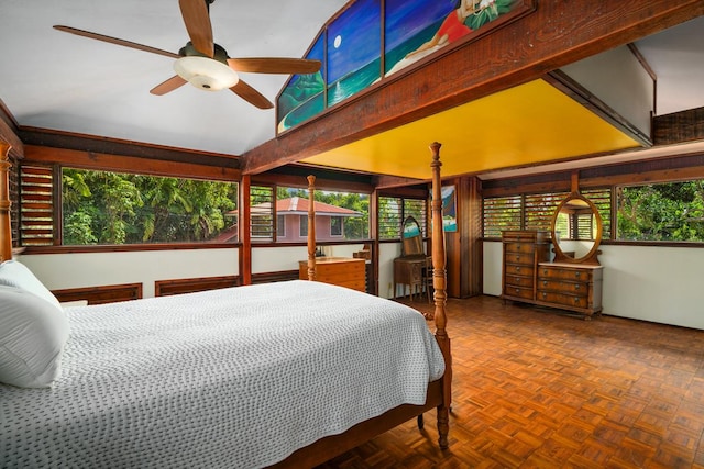 7315 Alealea Rd, Hanalei, HI 96714 - bedroom with multiple windows and a towering ceiling