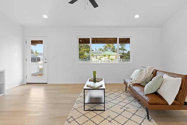 16-2072 Hapuu Dr, Pahoa, HI 96778 - living area featuring healthy amount of natural light, ceiling fan, light wood finished floors, and recessed lighting