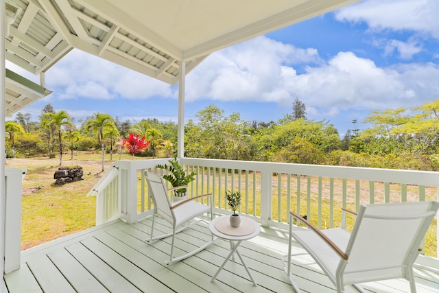 15-1505 2nd Ave, Keaau, HI 96749 - wooden terrace with a lawn