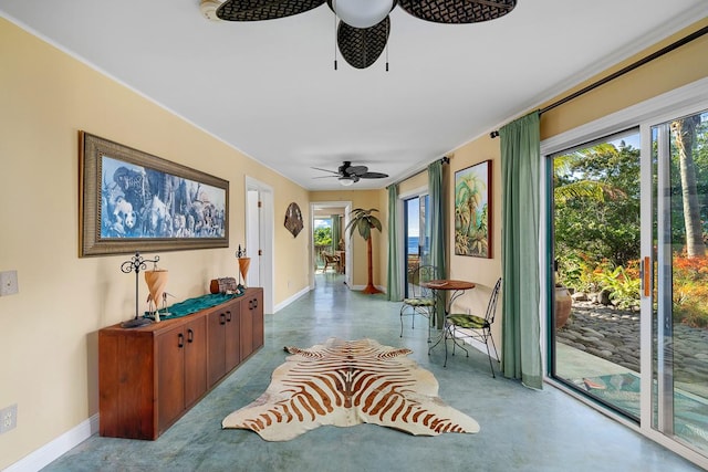 87-287 Kaohe Rd, Captain Cook, HI 96704 - corridor with healthy amount of natural light, baseboards, and concrete flooring