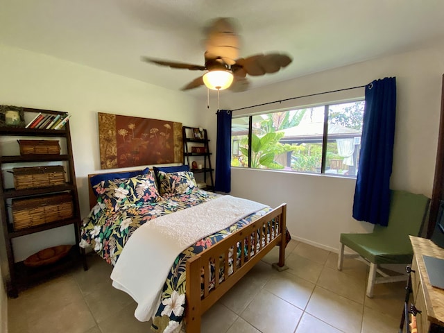 15-2037 24th Ave, Keaau, HI 96749 - bedroom featuring tile patterned flooring, baseboards, and ceiling fan