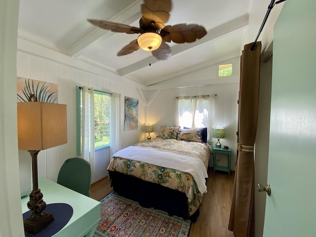 15-2037 24th Ave, Keaau, HI 96749 - bedroom with multiple windows, wood finished floors, and a ceiling fan