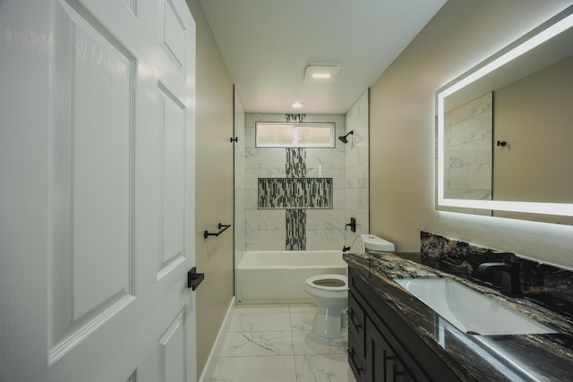 15-1779 14th Ave, Keaau, HI 96749 - full bathroom with vanity, marble finish floors, toilet,  shower combination, and baseboards
