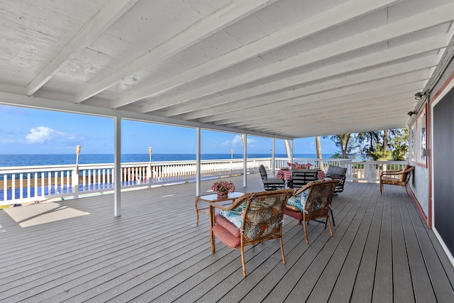 15-1023 Ala Heiau Rd, Keaau, HI 96749 - deck featuring an outdoor hangout area and a water view